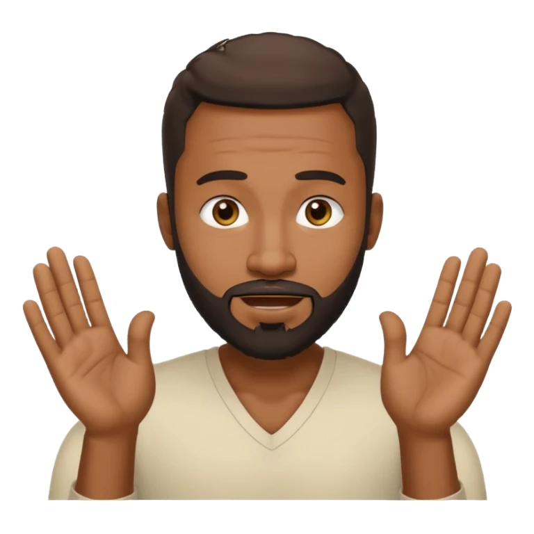 BLACK MAN WITH LOW CUT BEARD SAYING WHO CARES?! MOTIONING HANDS  sticker