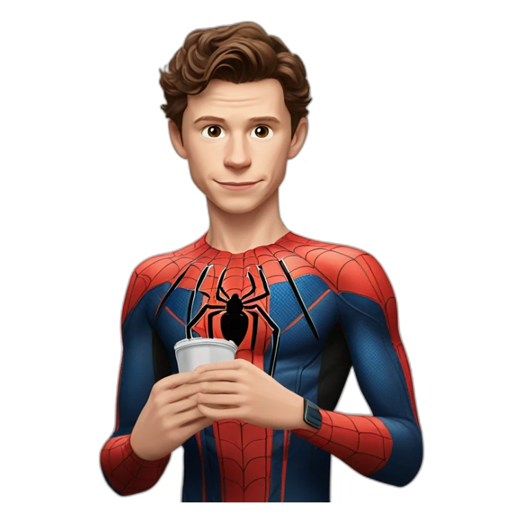 Tom Holland with mayonaise and he’s Spider-Man suite sticker