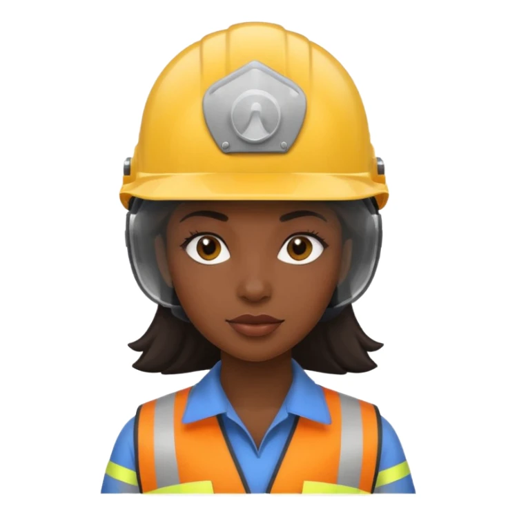 black woman wearing safety helmets sticker