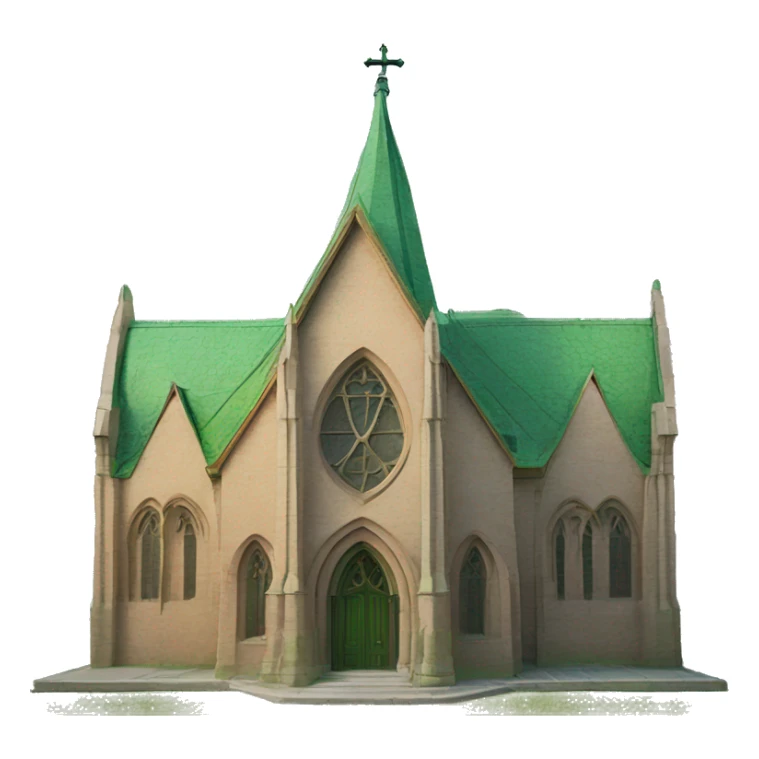 neogothic sandstone church with green copper roof sticker