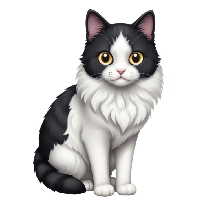 Black and white cat with cast on rear leg sticker