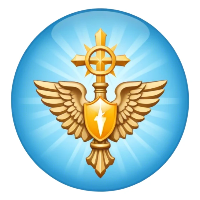 Apostle's emblem with a touch of light blue sticker
