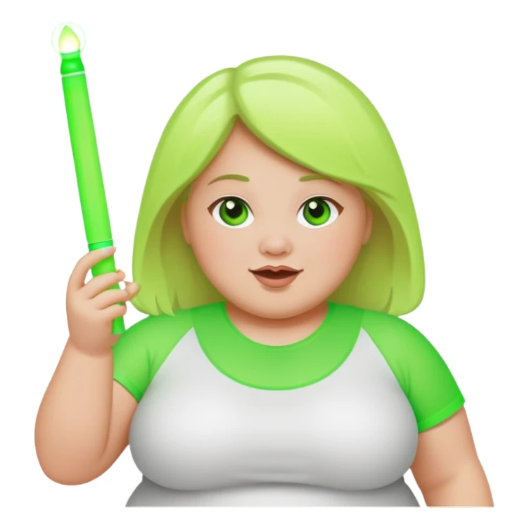 fat girl throwing glow stick sticker