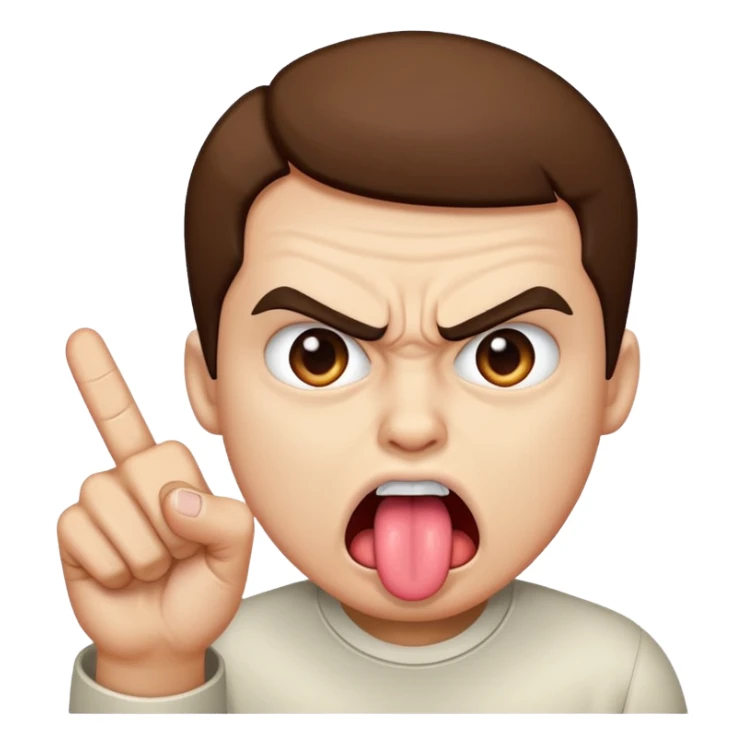 Angry showing tongue and putting a finger akanbe あかんべえ sticker