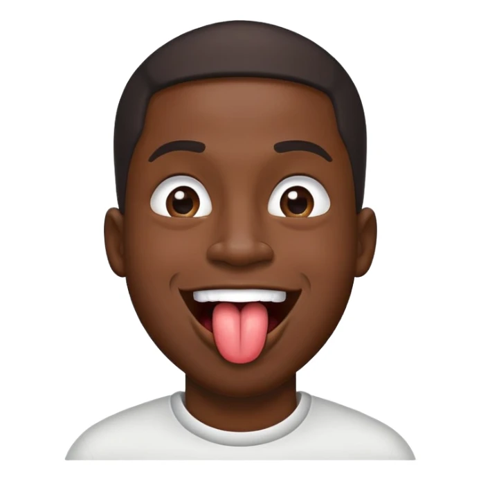 black man sticking his tongue out sticker