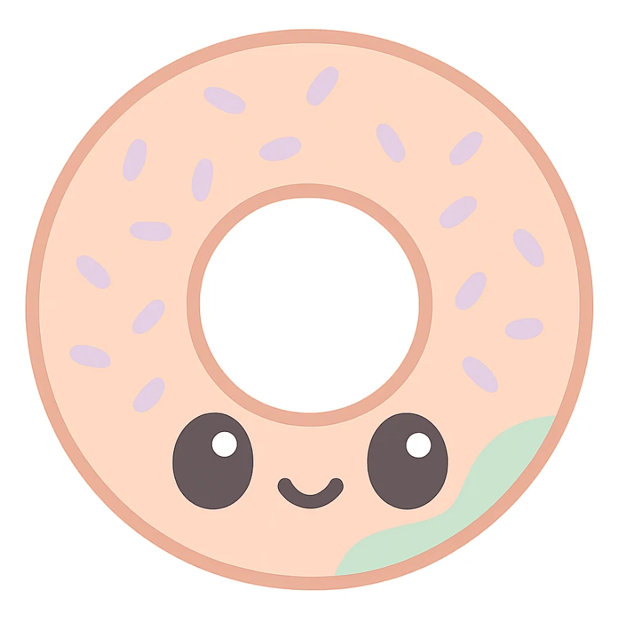 a simit, the Turkish sesame bagel, cute kawaii cartoon style sticker