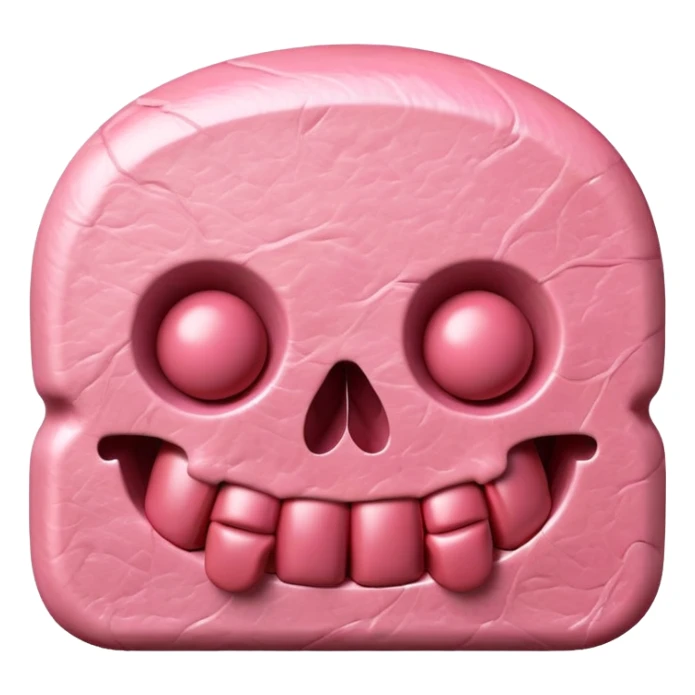 kawaii skull EMOJI made of SPAM MEAT sticker