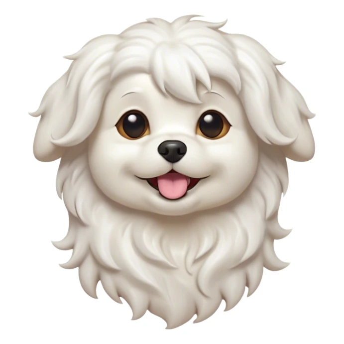 Cinematic Comical Wavy-Haired Maltese dog Portrait Emoji, Head tilted dramatically with an exaggeratedly amused or surprised expression, featuring a silky, wavy-haired white coat with a playful sheen, wide, expressive dark eyes filled with exaggerated disbelief, Simplified yet hilariously expressive features, highly detailed, glowing with a slightly sassy glow, high shine, dramatic yet playful, stylized with an air of cheeky charm, bright and endearing, soft glowing outline, capturing the essence of a spirited and over-the-top companion, so meme-worthy it feels like it could side-eye its way into internet fame instantly! sticker