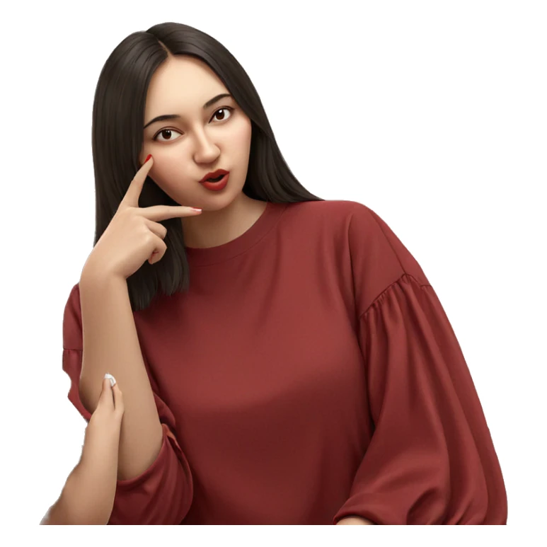 girl with balloon in red sticker