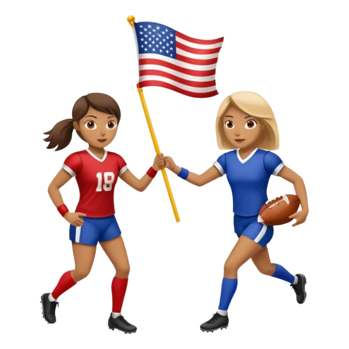 woman pulling a flag from another player, flag football sticker