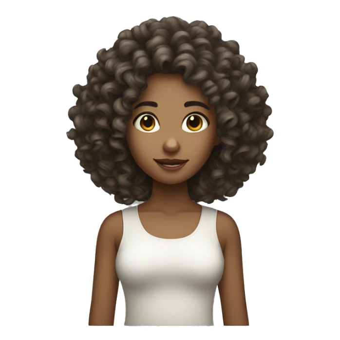 Curly hair girl with white skin  sticker