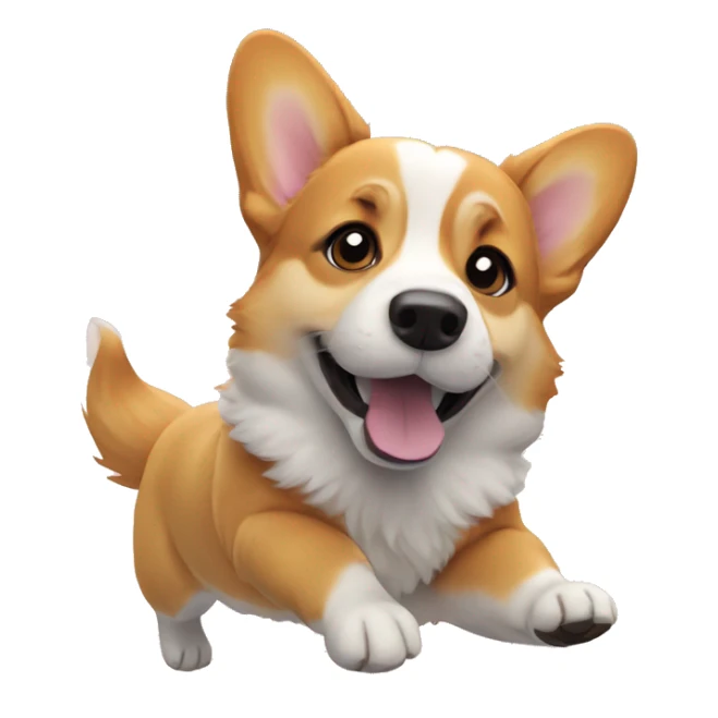 Corgi clinging to the sky sticker
