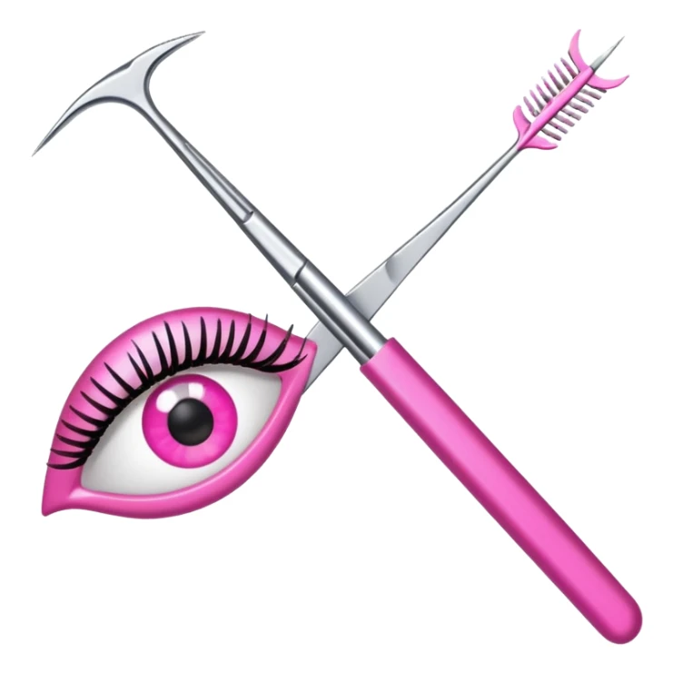 Pinzas de lashista rosadas con aspecto de emoji de apple sticker