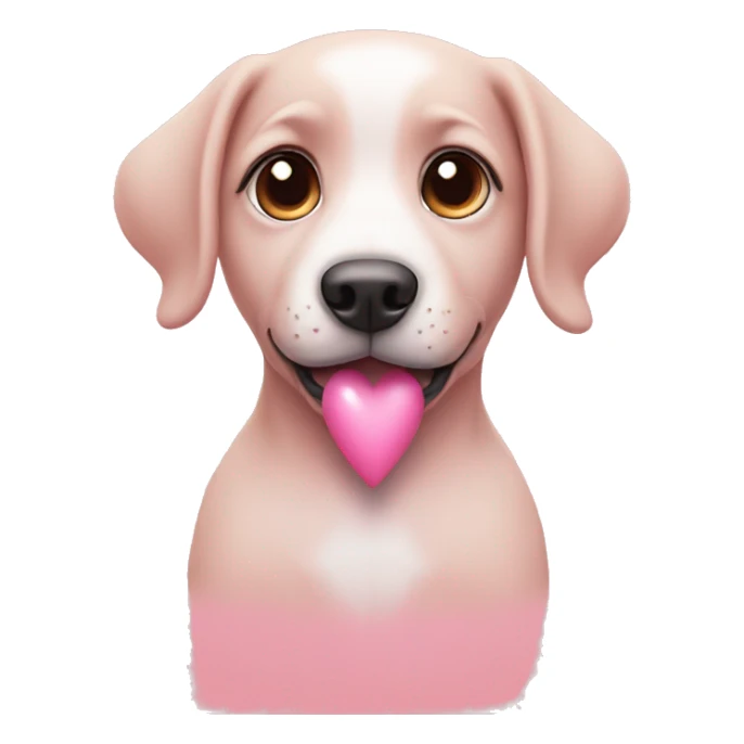 Pink heart with puppy eyes  sticker