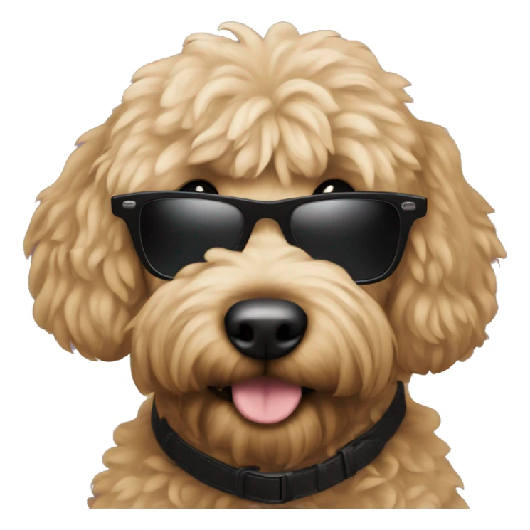 Black golden doodle in black sunglasses  sticker