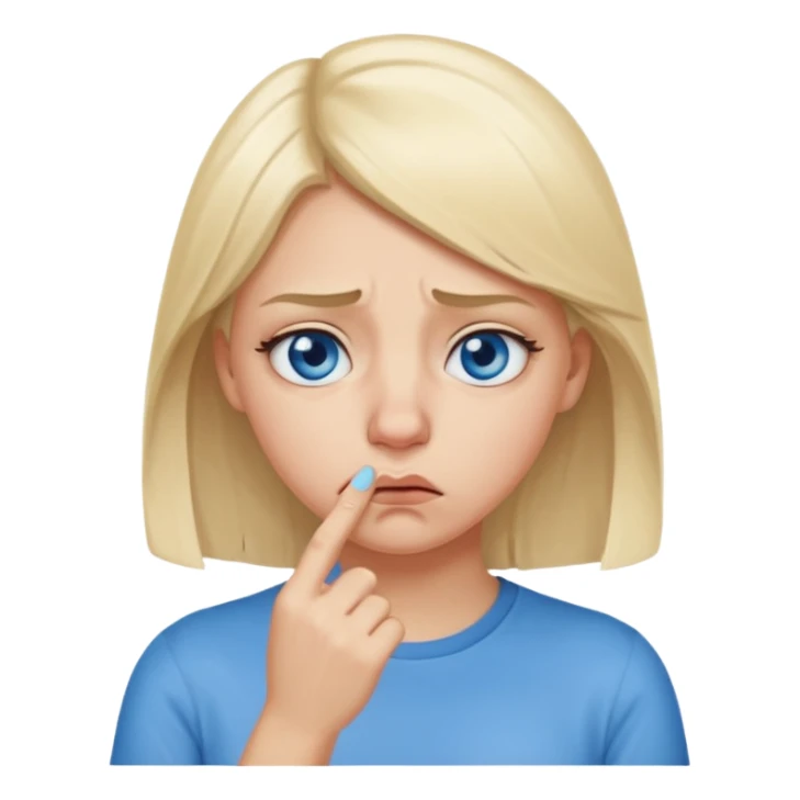 white blonde girl holding her nose because something stinks  sticker