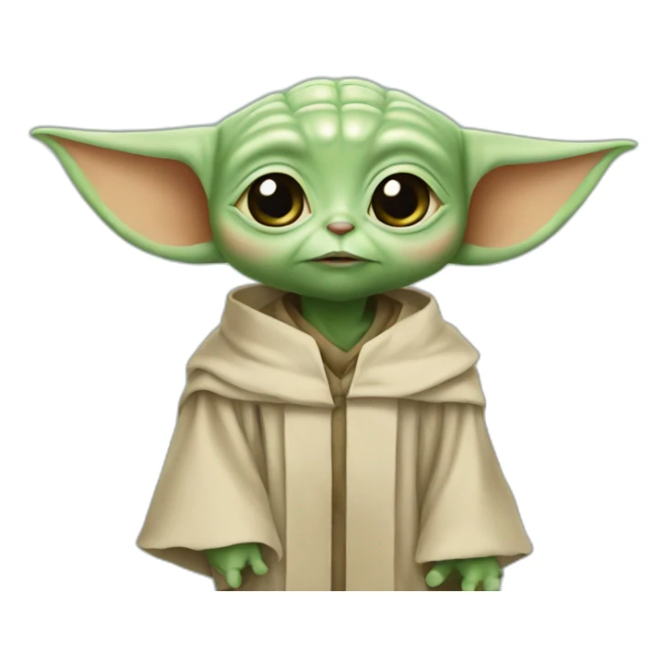 baby yoda at his university graduation sticker