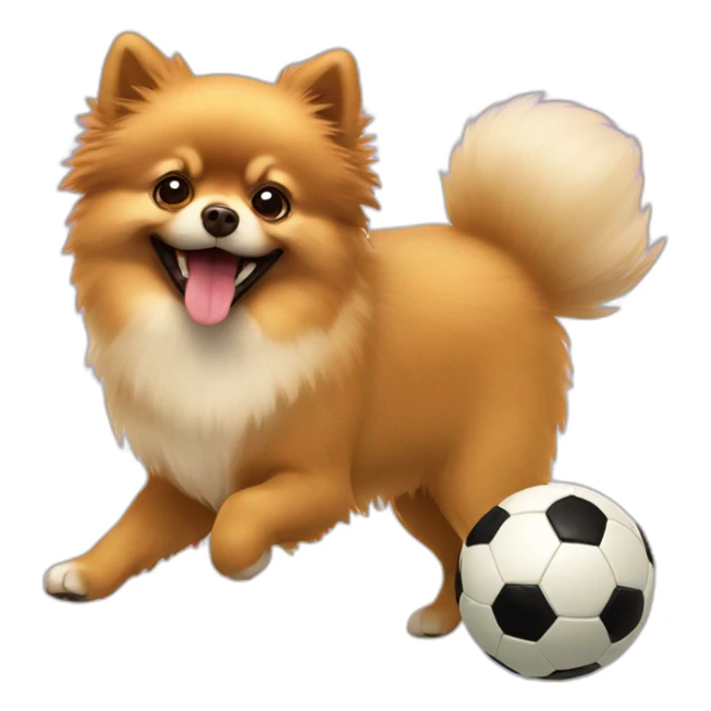 Pomeranian jugando futbol sticker