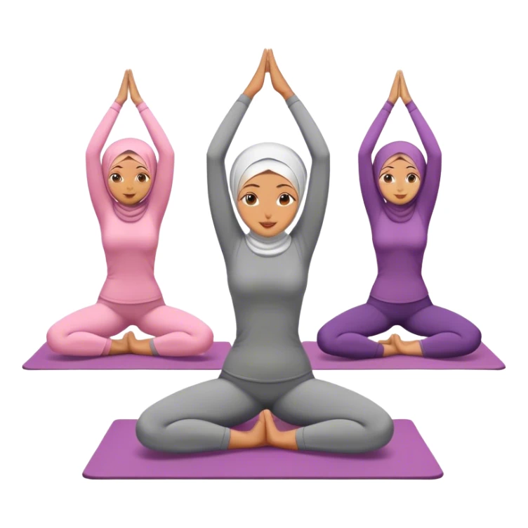 Hijabi women doing yoga  sticker