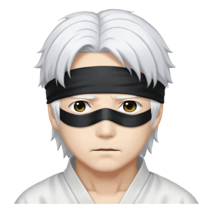 Satoru Gojo anime character with white hair and blindfold sticker