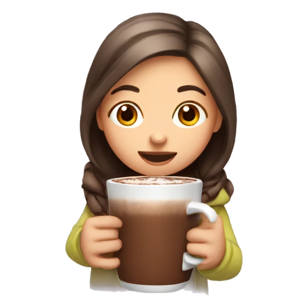 girl having hot chocolate sticker