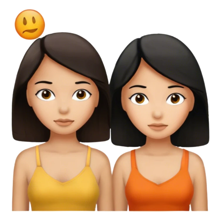 two girls on the beach brunette and black hair sticker