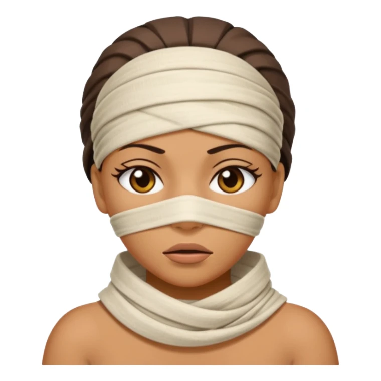 The mummy girl with her mouth closed sticker