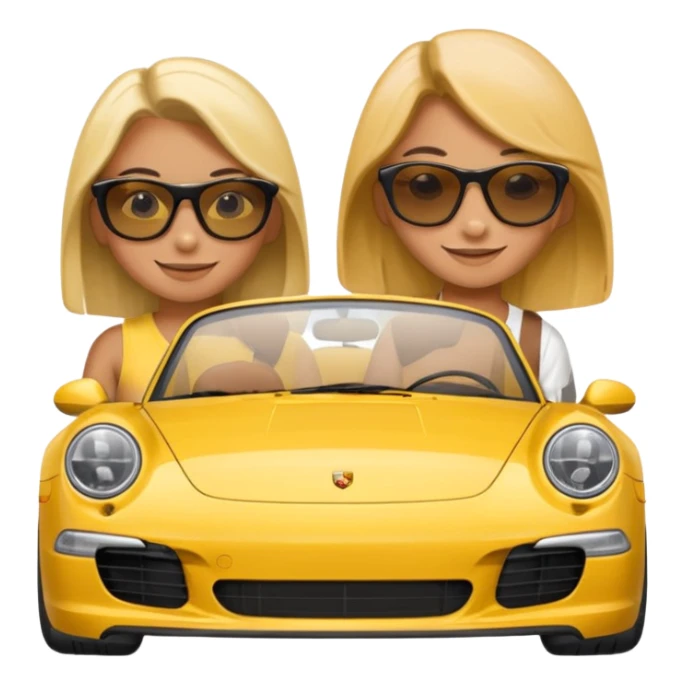 Yellow Porsche 911 992 with girls sticker