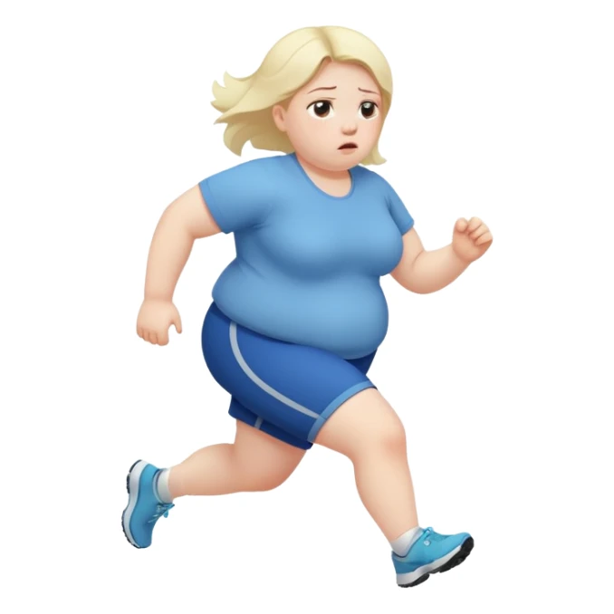 Sad fat girl running sticker