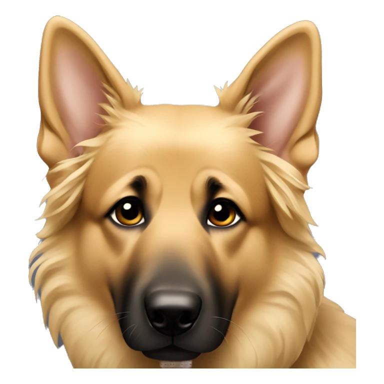 German shepherd with blonde curly girl sticker