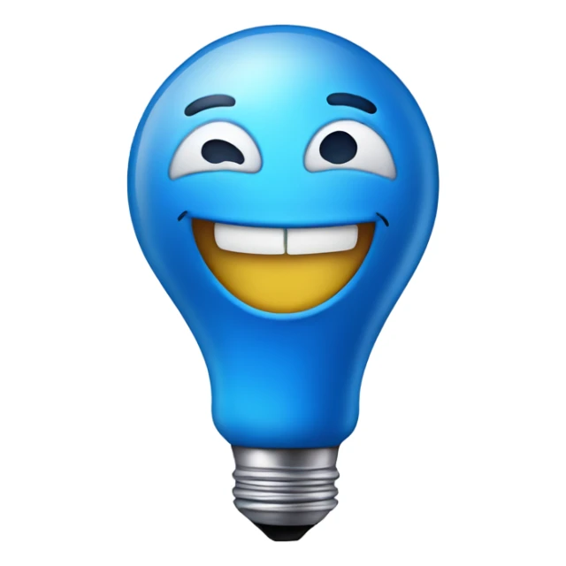 A blue bulb laughing sticker