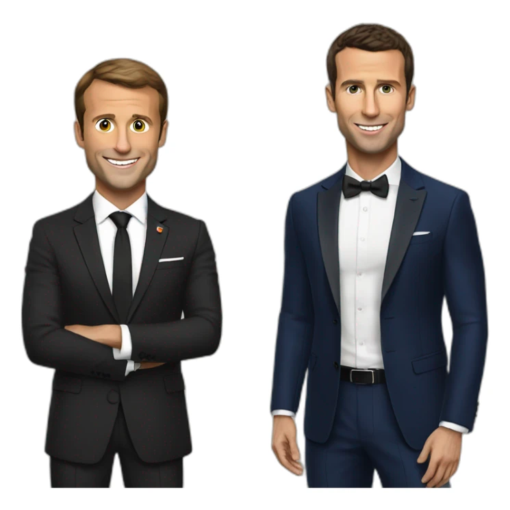 Macron with Cristiano sticker