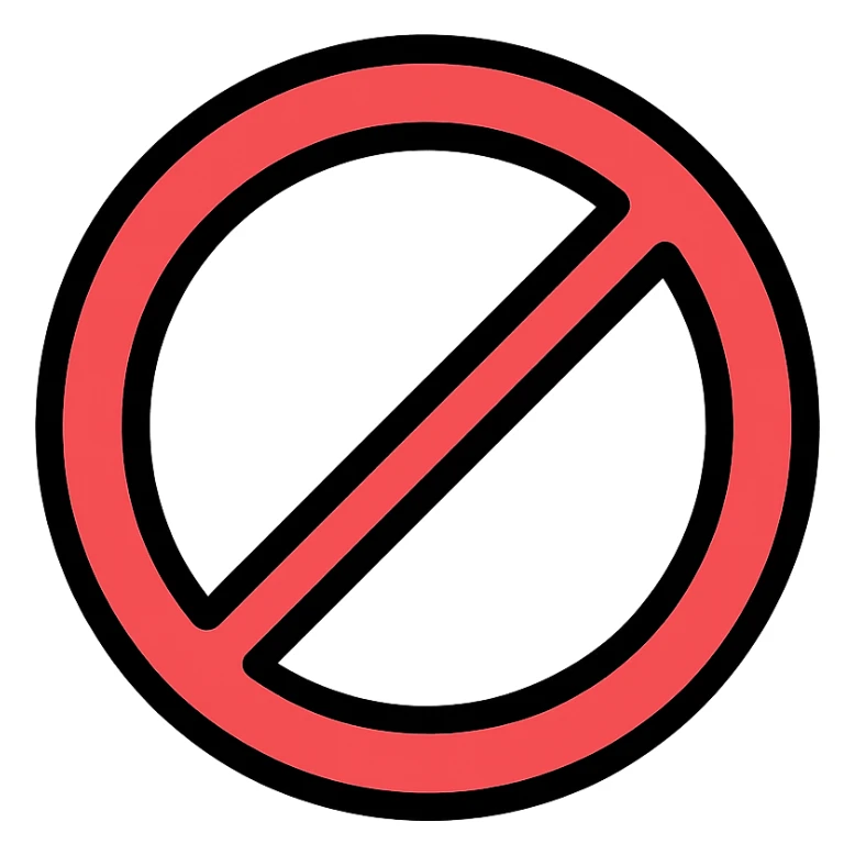 colored prohibition sign icon sticker