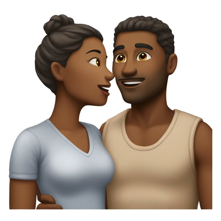 Couple qui se font un bisou  sticker