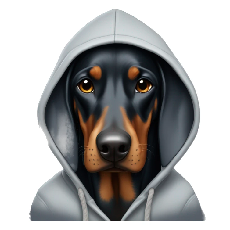 Doberman wearing a hoodie  sticker