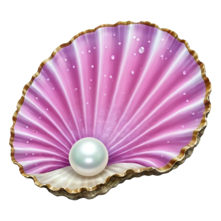 Pink Sparkle oyster Shell with pearl sticker