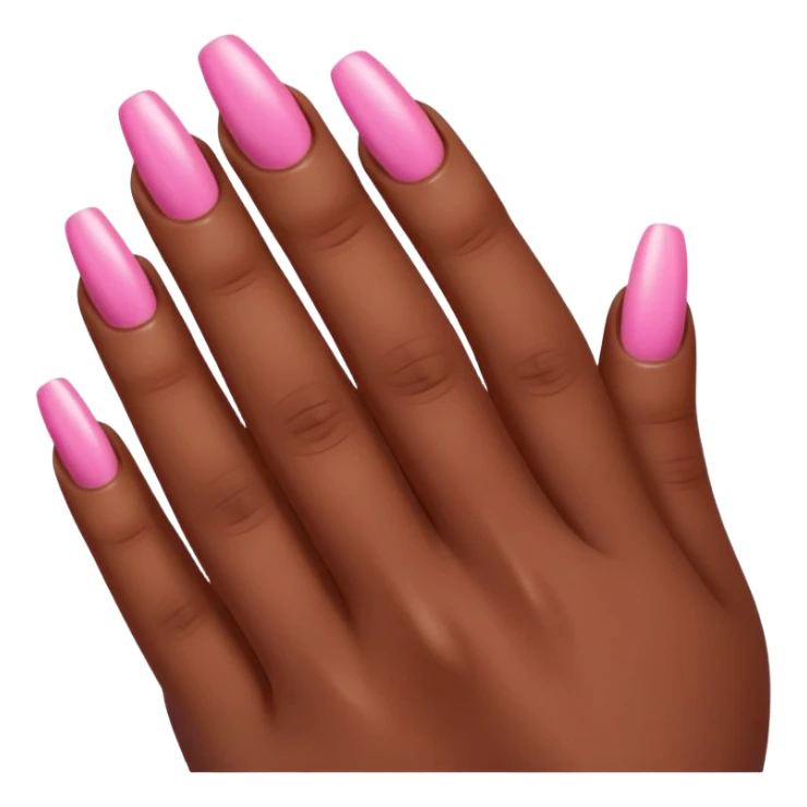 Pink acrylic nails on brown skin sticker