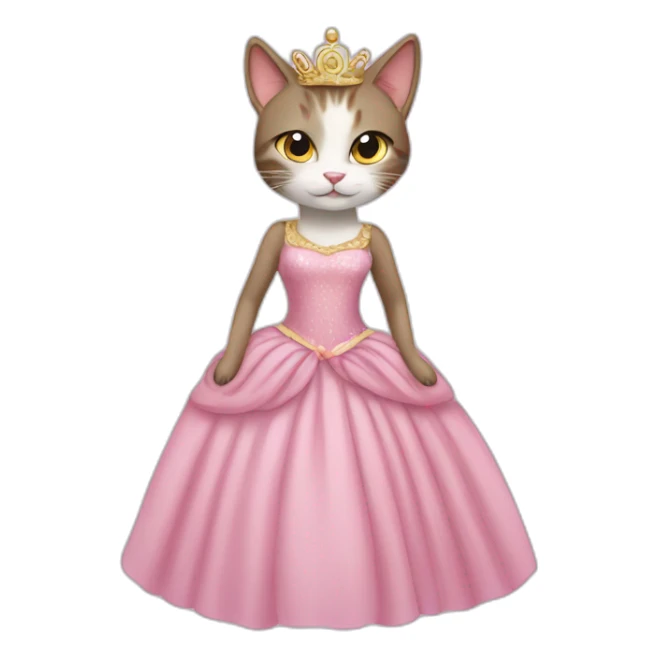 princess cat in a dress sticker