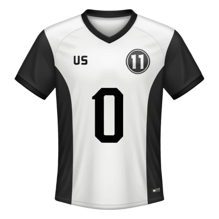White and black soccer jersey with number 1 sticker