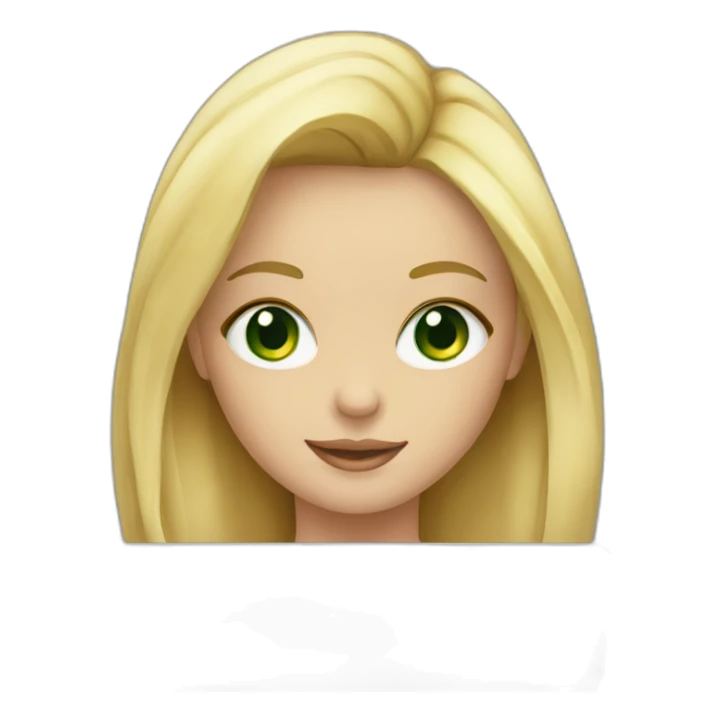 Girl blond with laptop with green eyes sticker
