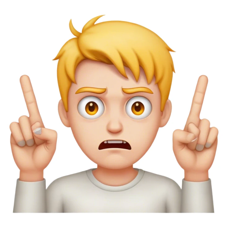 holding up middle fingers with mad face sticker