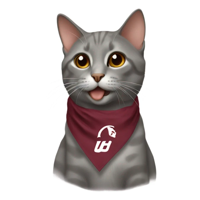 cat with virginia tech bandana  sticker