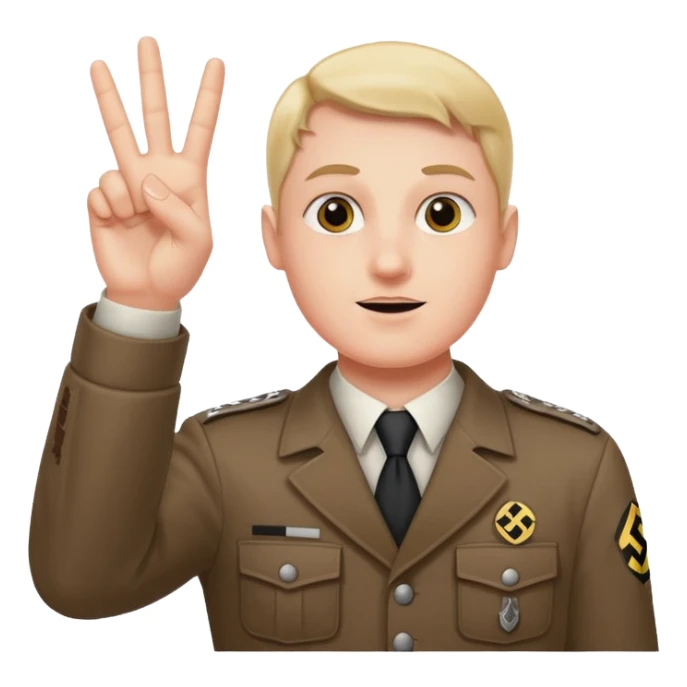 Nazi salut with all 5 fingers together sticker