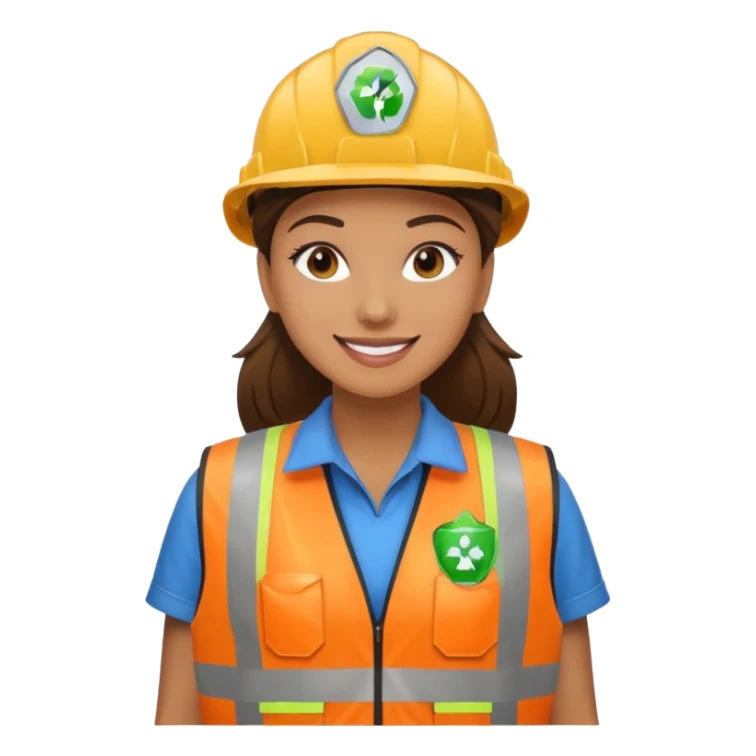 women, Waste Management, safety vest sticker