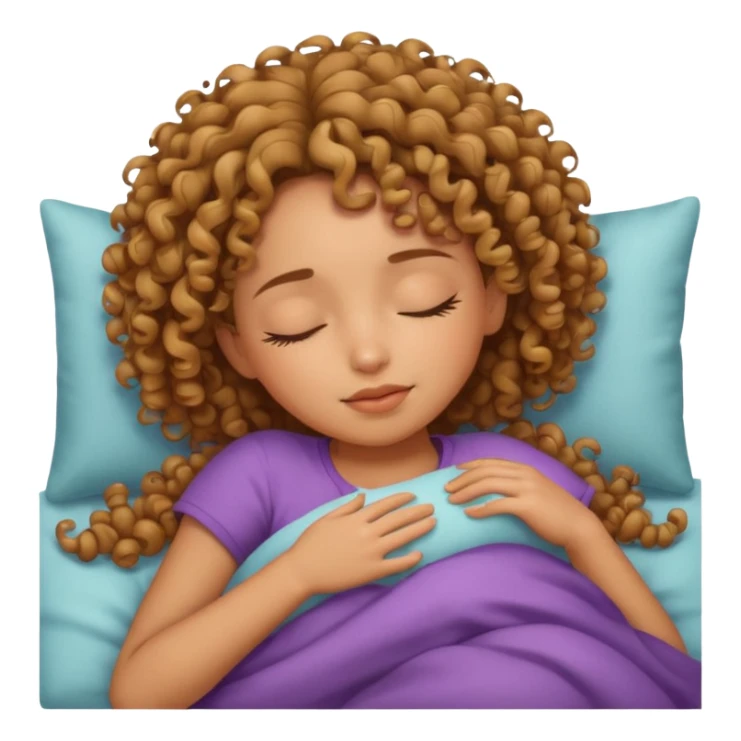 Menina cacheada dormindo sticker