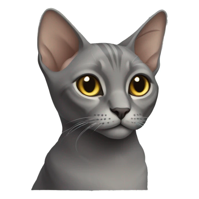 Grey cat of sphinx full-grown sticker