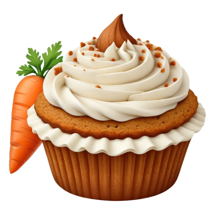 Carrot cake cupcake with cinnamon dusted on top sticker