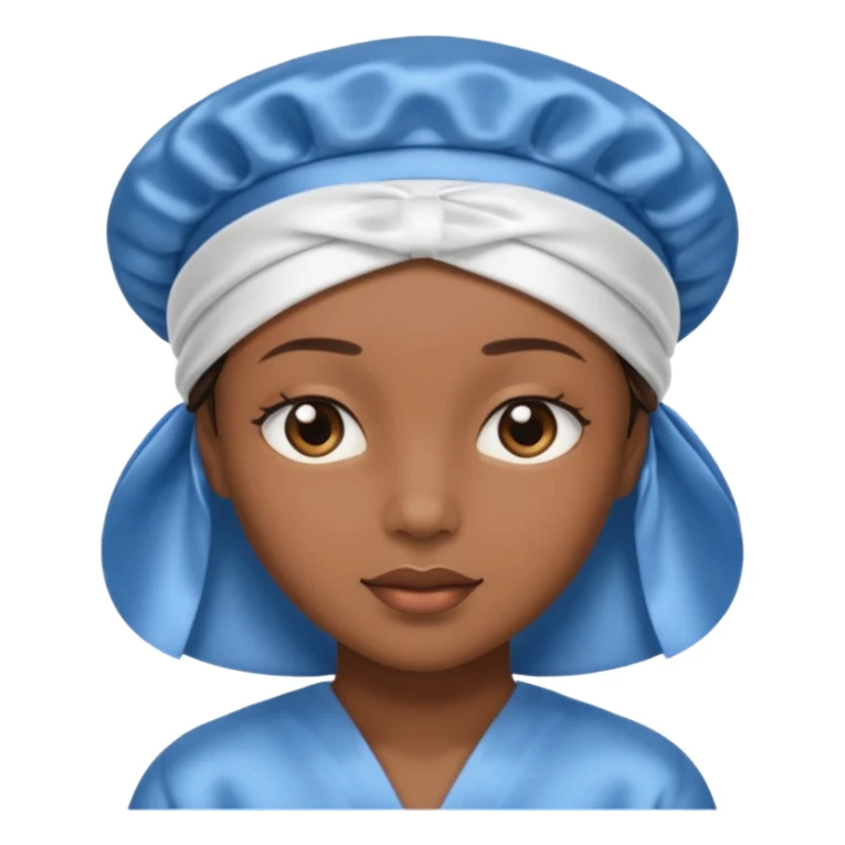  Satin sleep Bonnet emoji brown skin  sticker