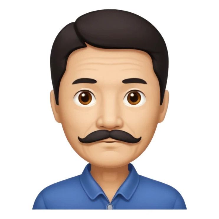 Older Chinese man with dark hair and full mustache sticker