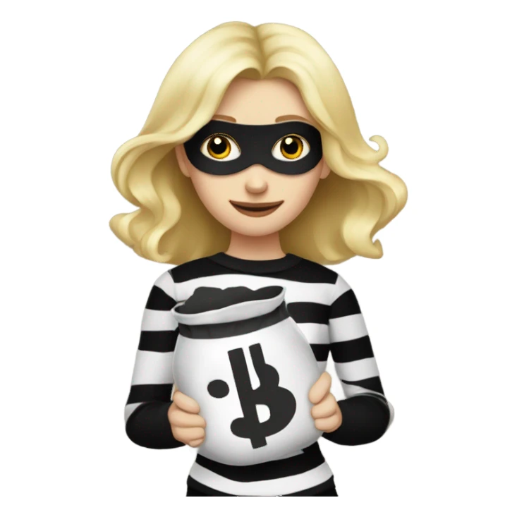 White blonde girl dressed as a burglar  sticker